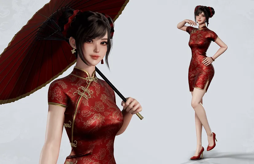 中国旗袍女孩 – Jua Lee – Girl in Cheongsam Qipao Dress - 筱信日记