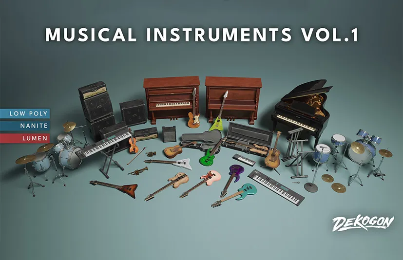 乐器 – Musical Instruments VOL.1 (Nanite and Low Poly) - 筱信日记