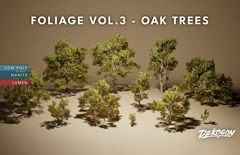 橡树 – Foliage VOL.3 – Oak Trees (Nanite and Low Poly) - 筱信日记