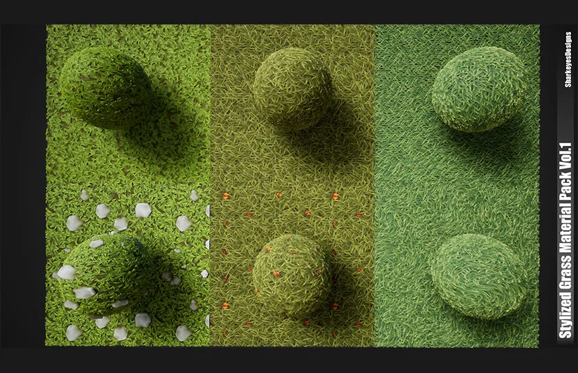 风格化草材质包 – Stylized Grass Material Pack Vol.1 - 筱信日记