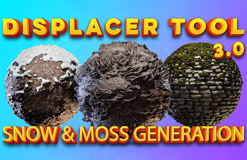 雪和苔藓置换材质 – Displacer with Snow & Moss Gen v4.0 - 筱信日记