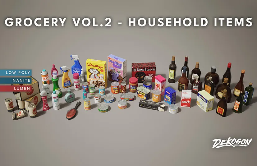 厨房家居用品 – Grocery VOL.2 – Household Items (Nanite and Low Poly) - 筱信日记