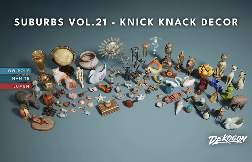 复古小摆件装饰品 – Suburbs VOL.21 – Knick Knack Decor (Nanite and Low Poly) - 筱信日记