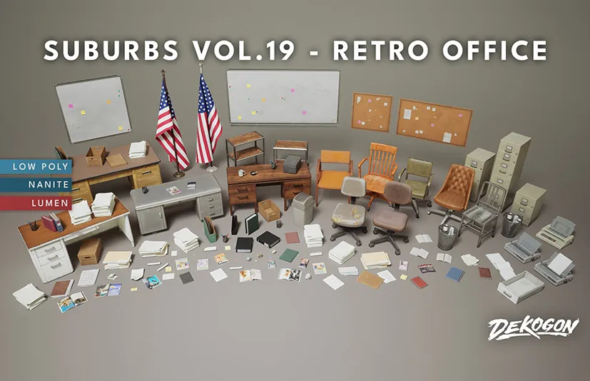 复古办公室 – Suburbs VOL.19 – Retro Office (Nanite and Low Poly) - 筱信日记