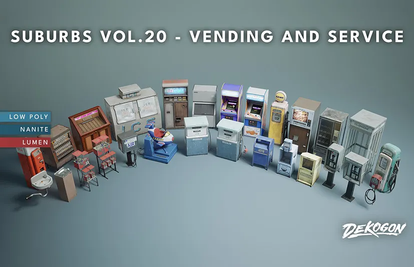 自动售货机和服务 – Suburbs VOL.20 – Vending and Service (Nanite and Low Poly) - 筱信日记