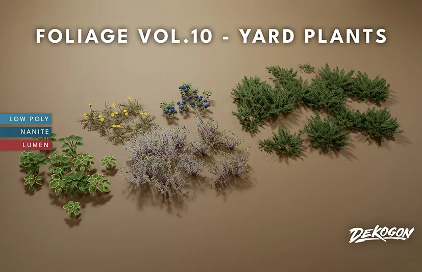 庭院植物 – Foliage VOL.10 – Yard Plants (Nanite and Low Poly) - 筱信日记