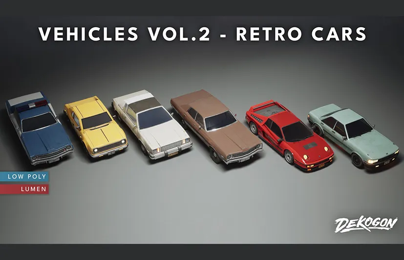 复古汽车车辆 – Vehicles VOL.2 – Retro Cars (Low Poly) - 筱信日记