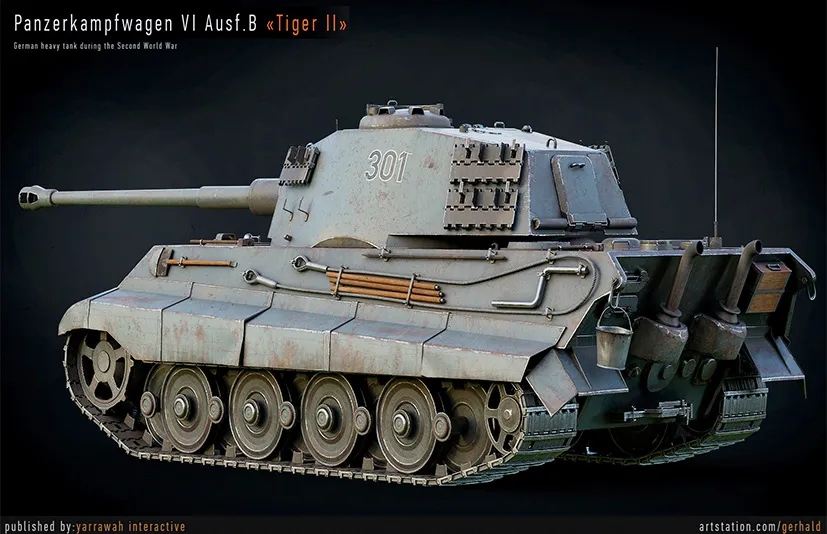 可驾驶二战坦克高级蓝图 – WW2 Tank – Tiger 2 – Advanced Tank Blueprint - 筱信日记