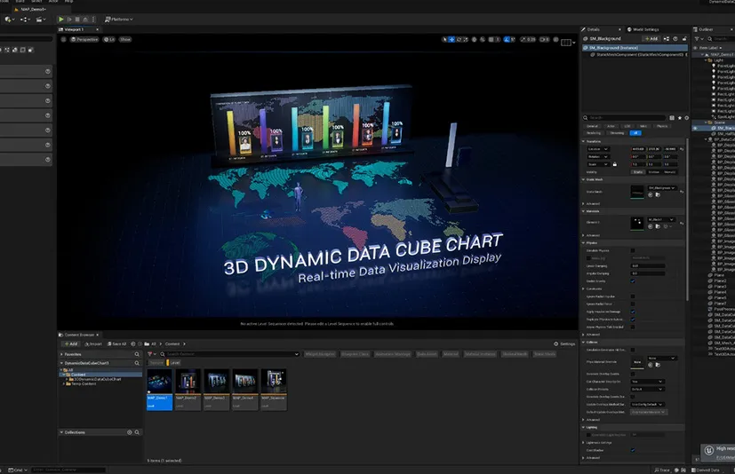 3D动态数据可视化立方体图表 – 3D DynamicDataCubeChart 01 - 筱信日记