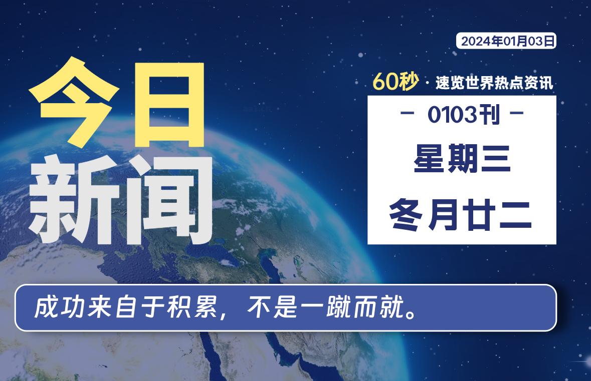 01月03日，星期三，在这里每天60秒读懂世界！ - 筱信日记